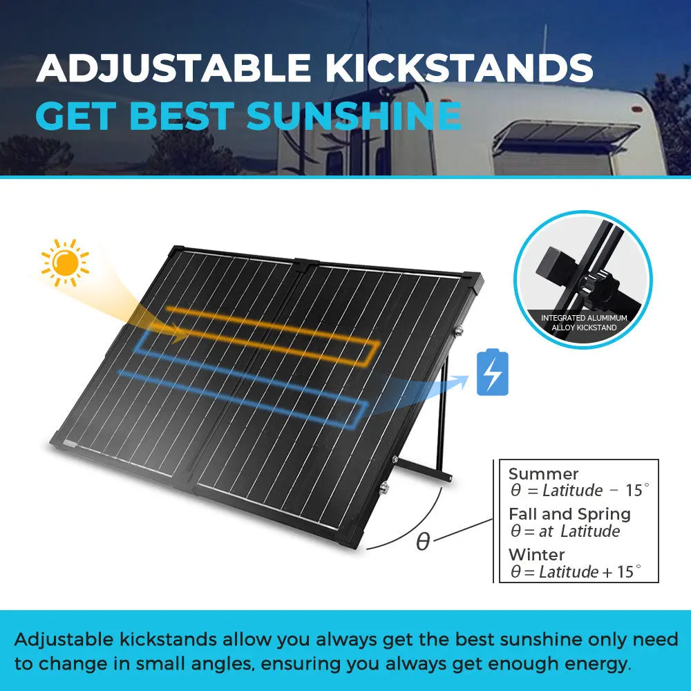 100 Watt 12 Volt Monocrystalline Foldable Solar Suitcase w/o Controller - Image 4