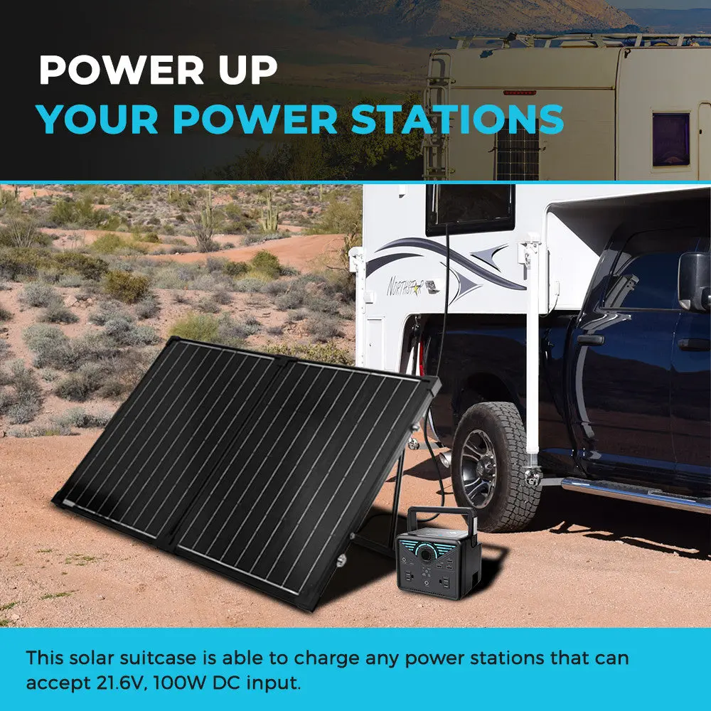 100 Watt 12 Volt Monocrystalline Foldable Solar Suitcase w/o Controller - Image 6