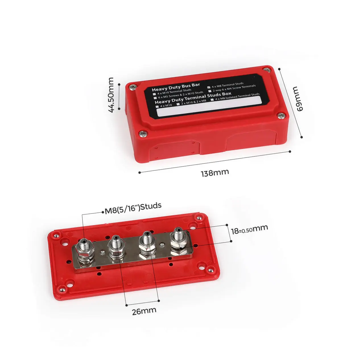 100A/300A  Red/Black Busbar - Image 8