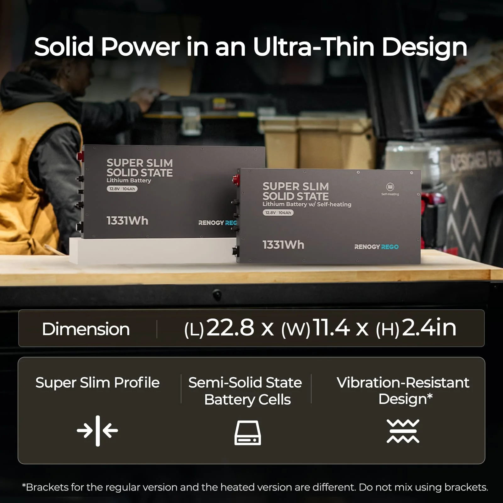 12V 104Ah Super Slim Lithium Iron Phosphate Battery with Self-Heating | Rego Series - Image 6