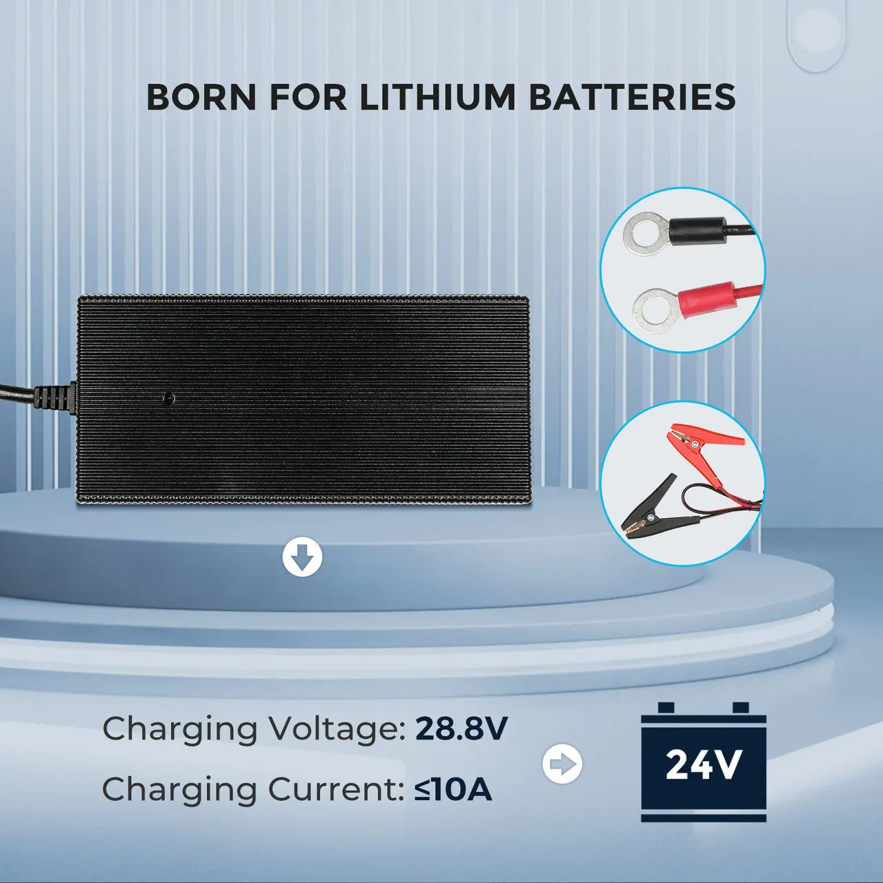 24V 10A AC-to-DC LFP Portable Battery Charger - Image 8