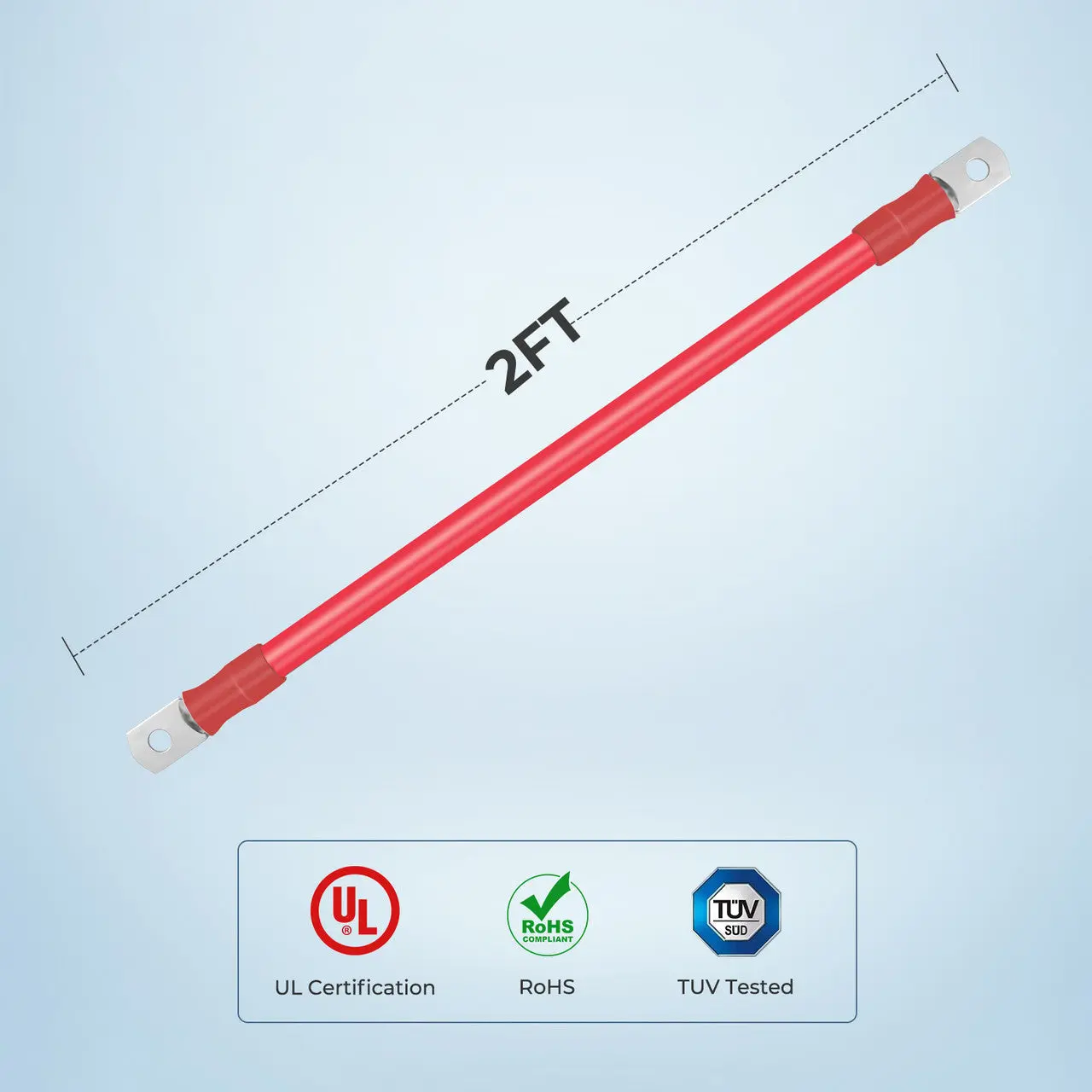 1ft/2ft ANL Fuse Cable with Double Ring Terminals for 3/8 in Lugs - Image 3