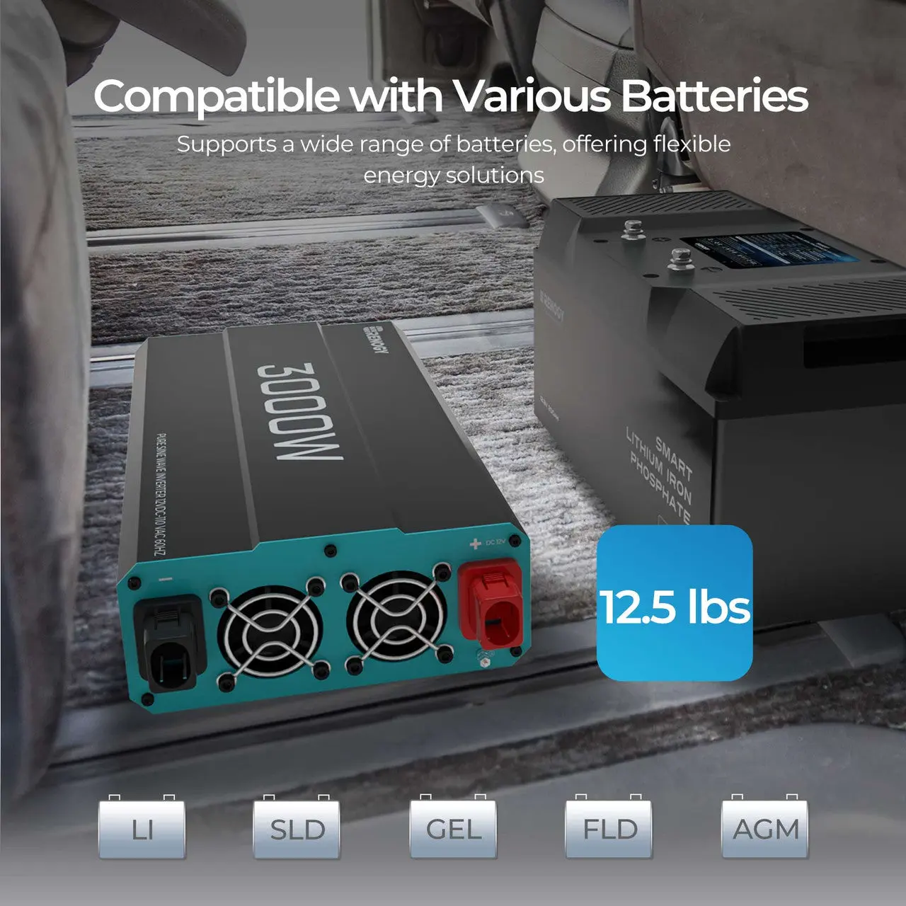 700W/1000W/2000W/3000W 12V Pure Sine Wave Inverter - Image 3