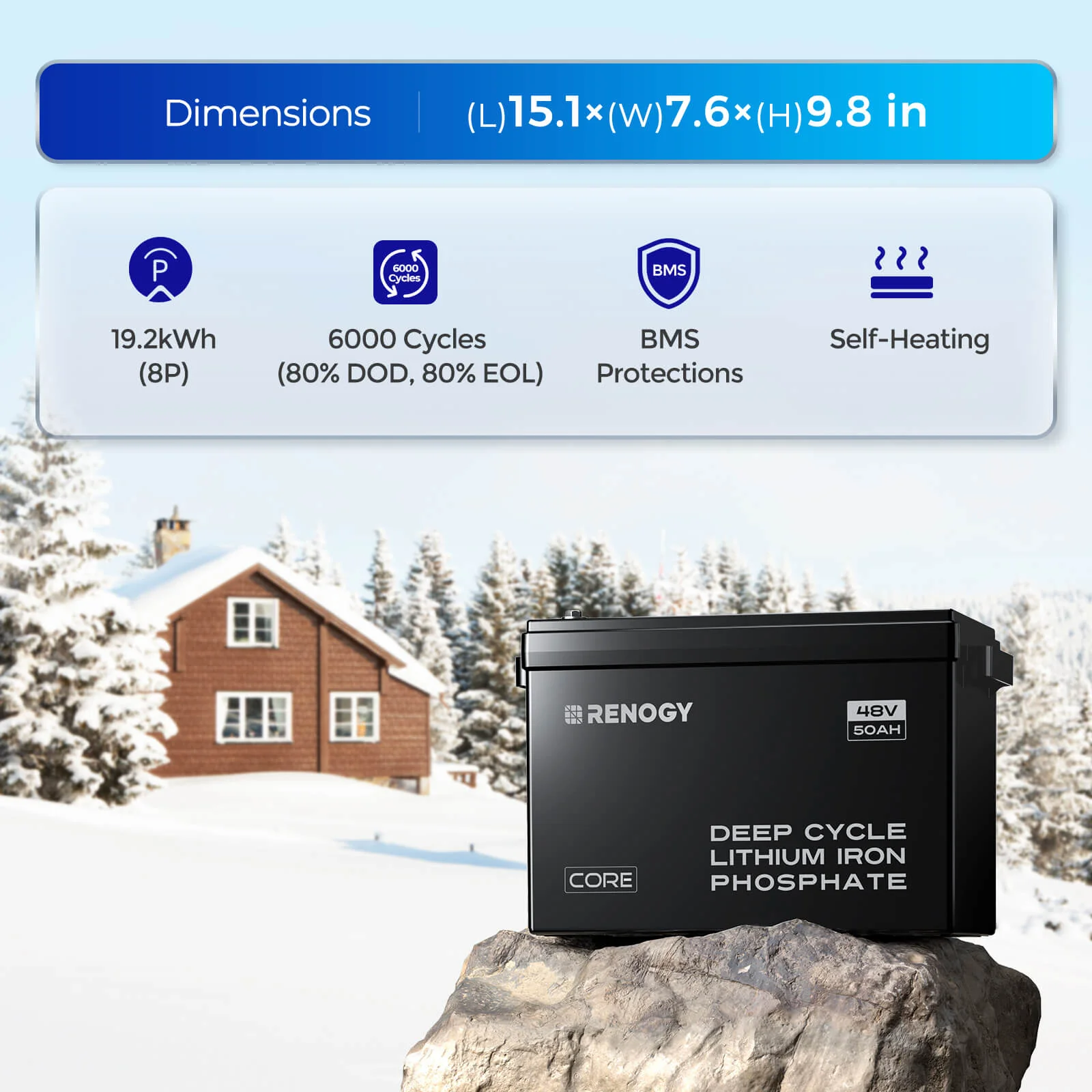 48V Premium Backup System – 50Ah Self-Heating LiFePO4 Battery & 3500W Pure Sine Wave Solar Inverter Charger - Image 3