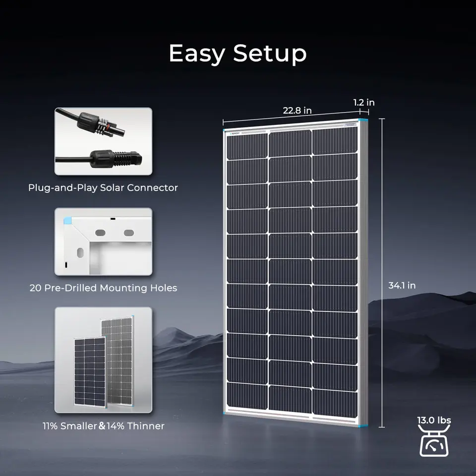 600W 12V Starter Solar Panel Kit - Image 4