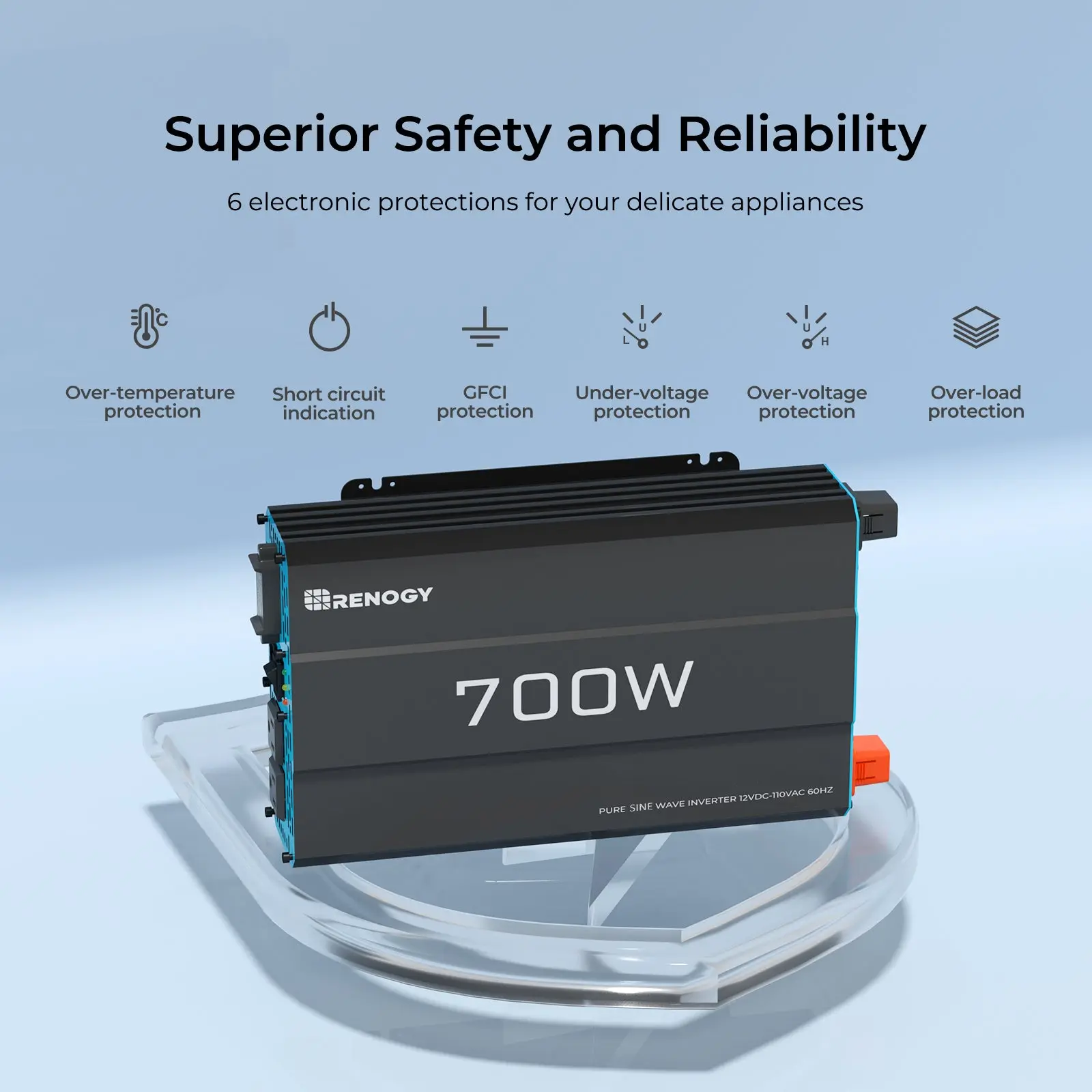 700W 12V Pure Sine Wave Inverter - Image 8