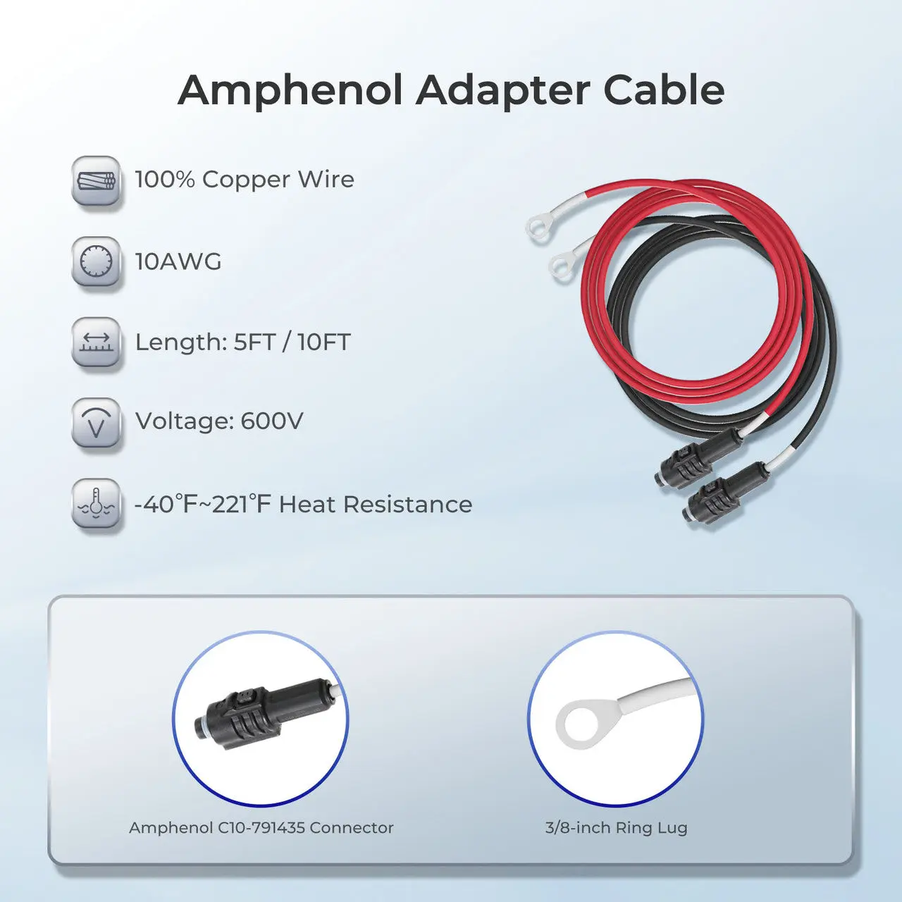 Amphenol Adapter Cable( Amphenol - 3/8 in Lugs) - Image 2