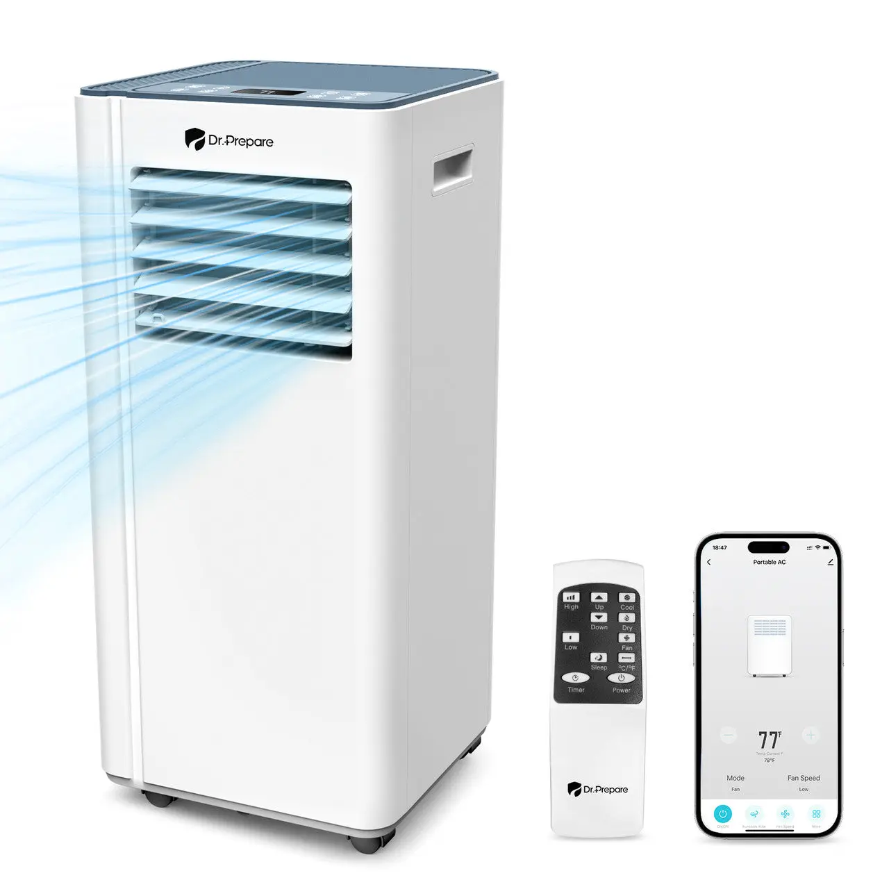 Dr.Prepare 10000 BTU Smart WiFi Portable Air Conditioner - Image 4