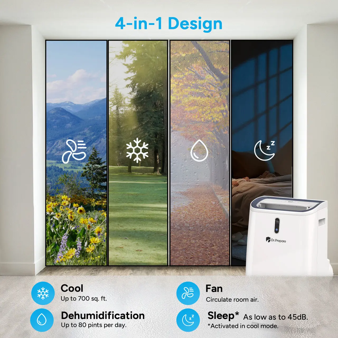 Dr.Prepare 14000 BTU Smart WiFi Portable Air Conditioner - Image 4