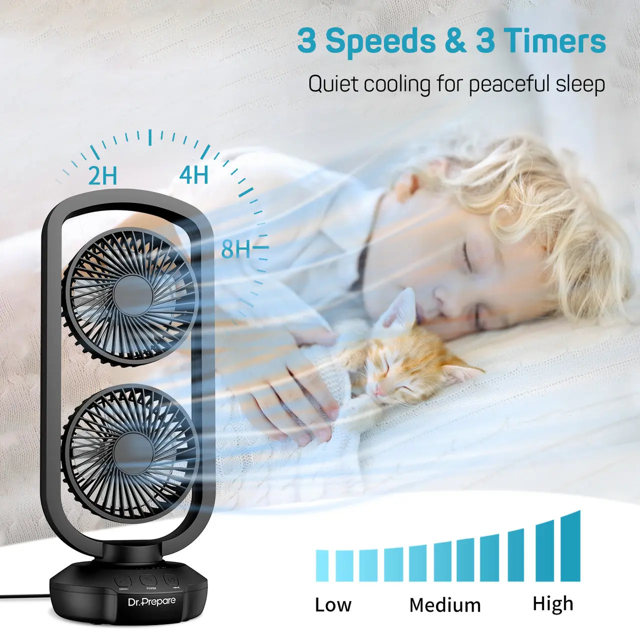 Dr.Prepare 15" Portable USB Desk Fan - Image 8