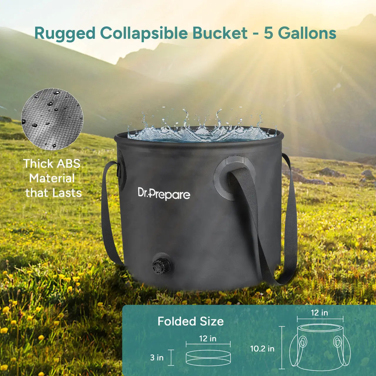 Dr.Prepare 15L Portable Camping Shower Kit with Foot Pump - Image 11
