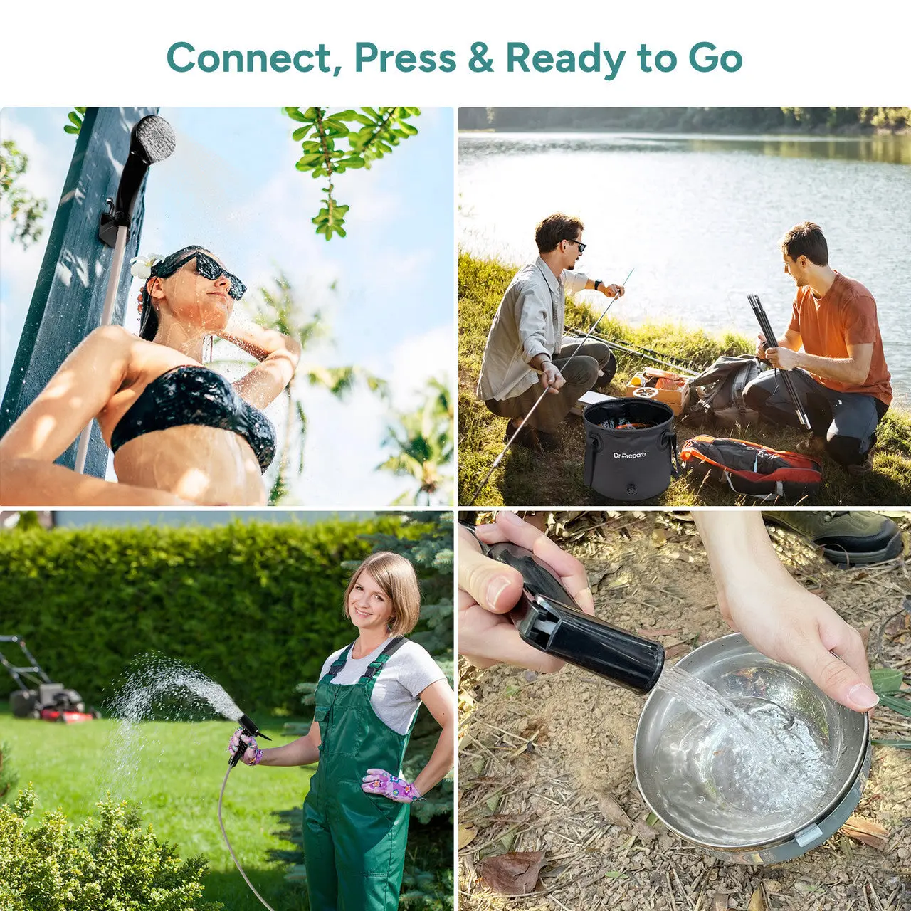 Dr.Prepare 15L Portable Camping Shower Kit with Foot Pump - Image 13
