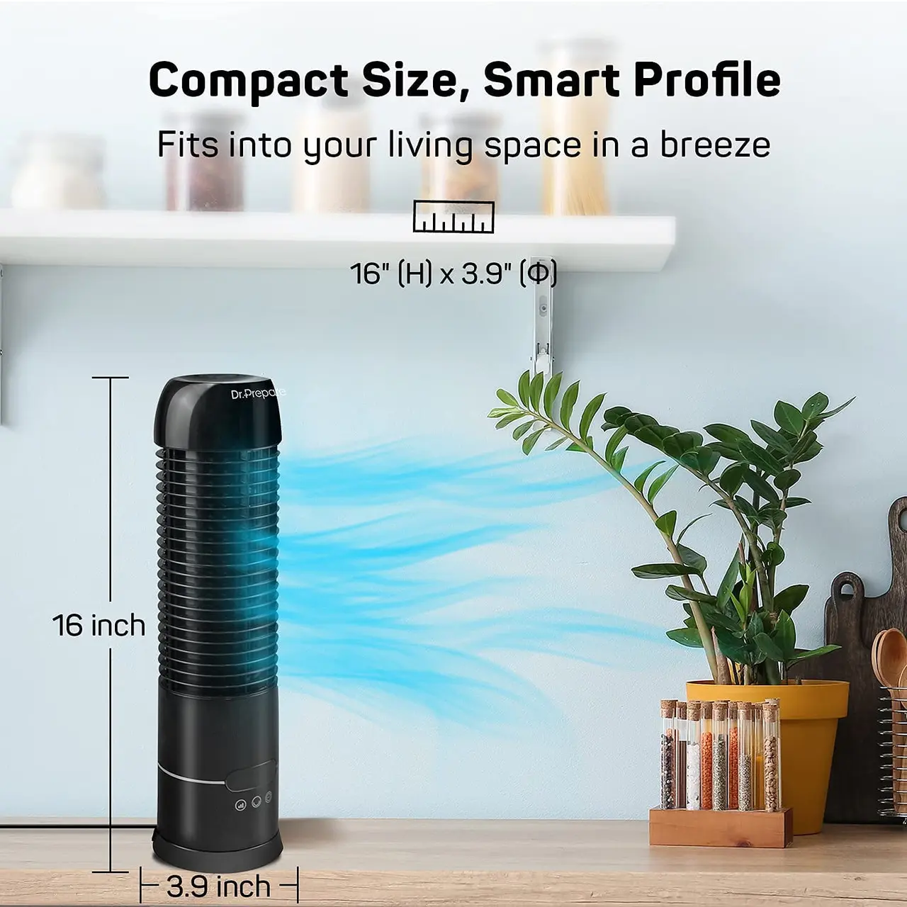 Dr. Prepare 16" Portable Oscillating Tower Fan - Image 6