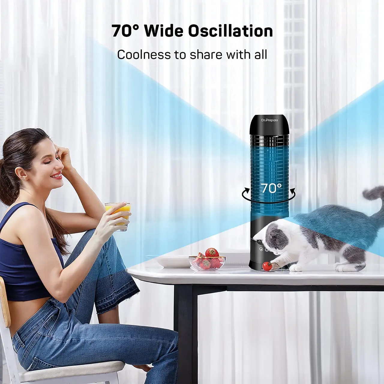 Dr. Prepare 16" Portable Oscillating Tower Fan - Image 7