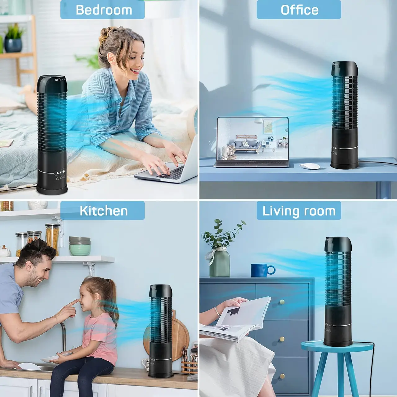 Dr. Prepare 16" Portable Oscillating Tower Fan - Image 9