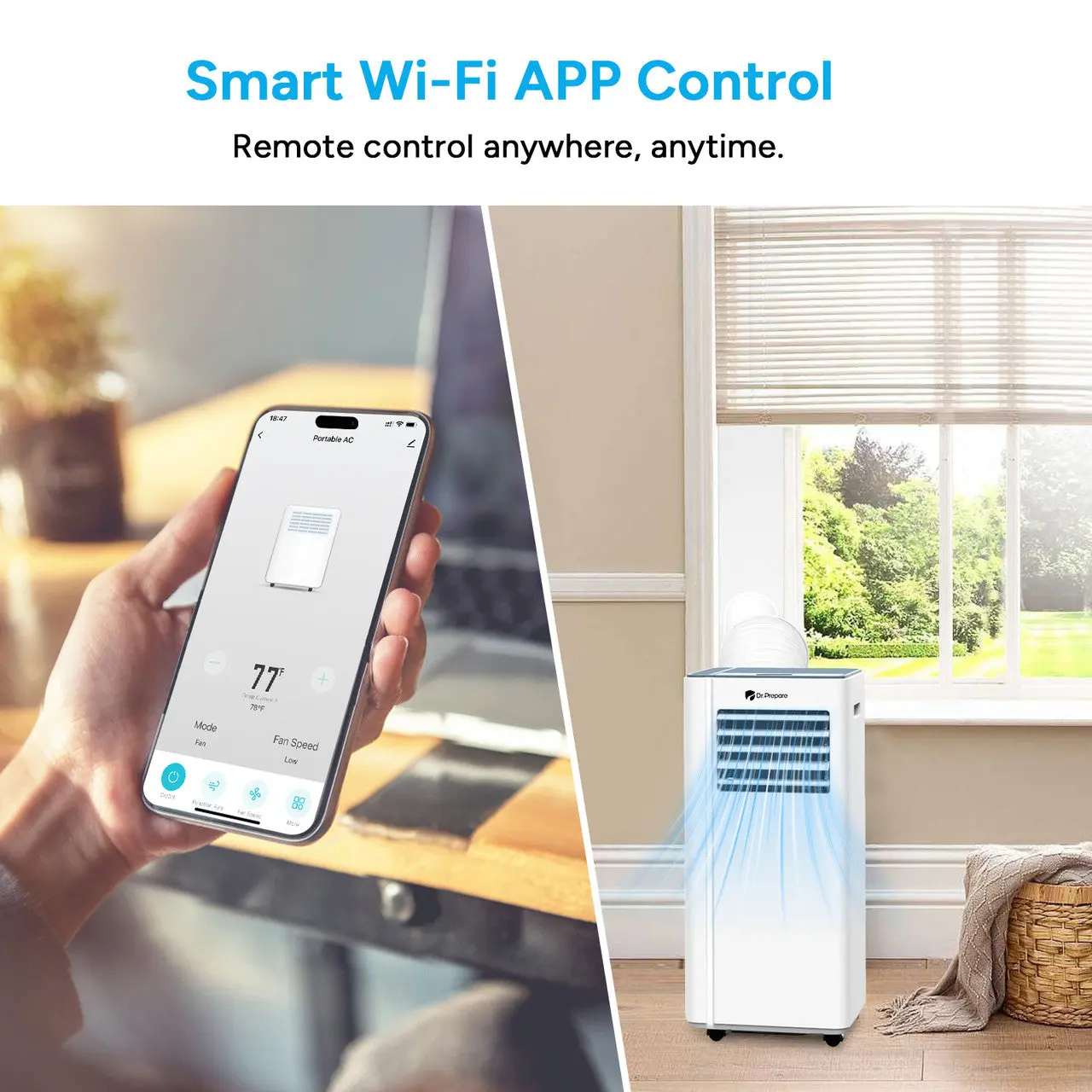 Dr.Prepare 8000 BTU Smart WiFi Portable Air Conditioner - Image 3
