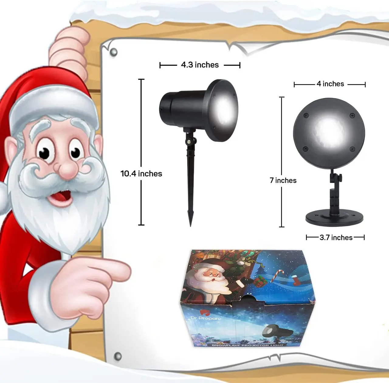 Dr. Prepare Christmas Projector Light with Snow Flakes Patterns - Image 2