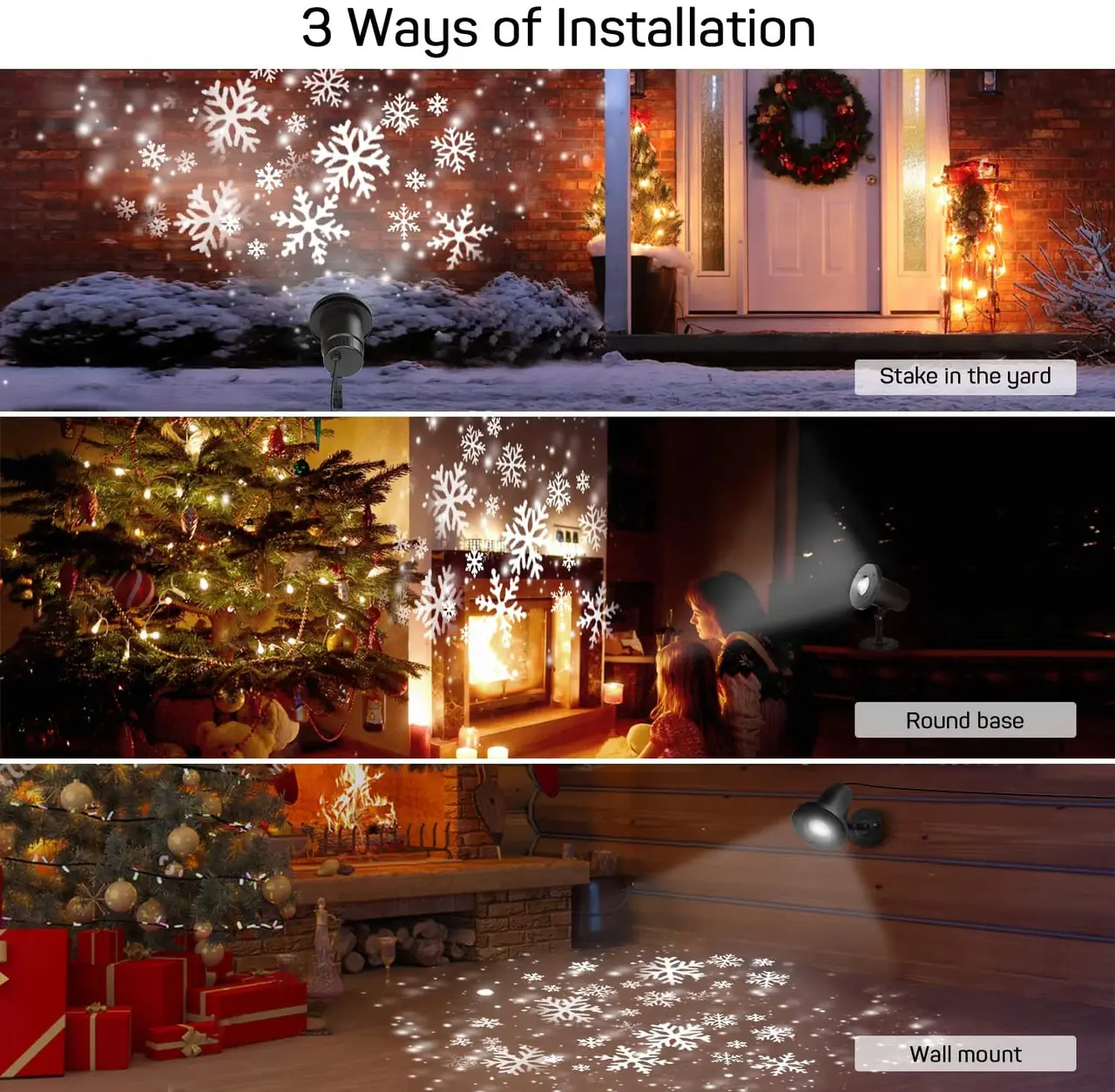 Dr. Prepare Christmas Projector Light with Snow Flakes Patterns - Image 3