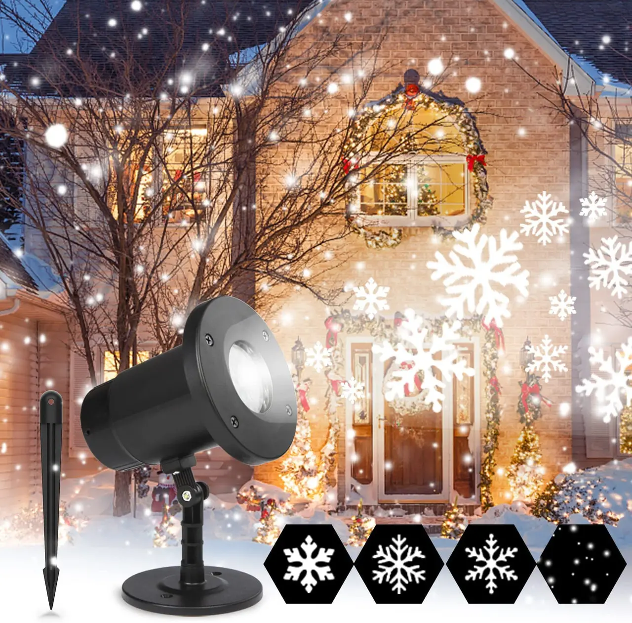 Dr. Prepare Christmas Projector Light with Snow Flakes Patterns - Image 6