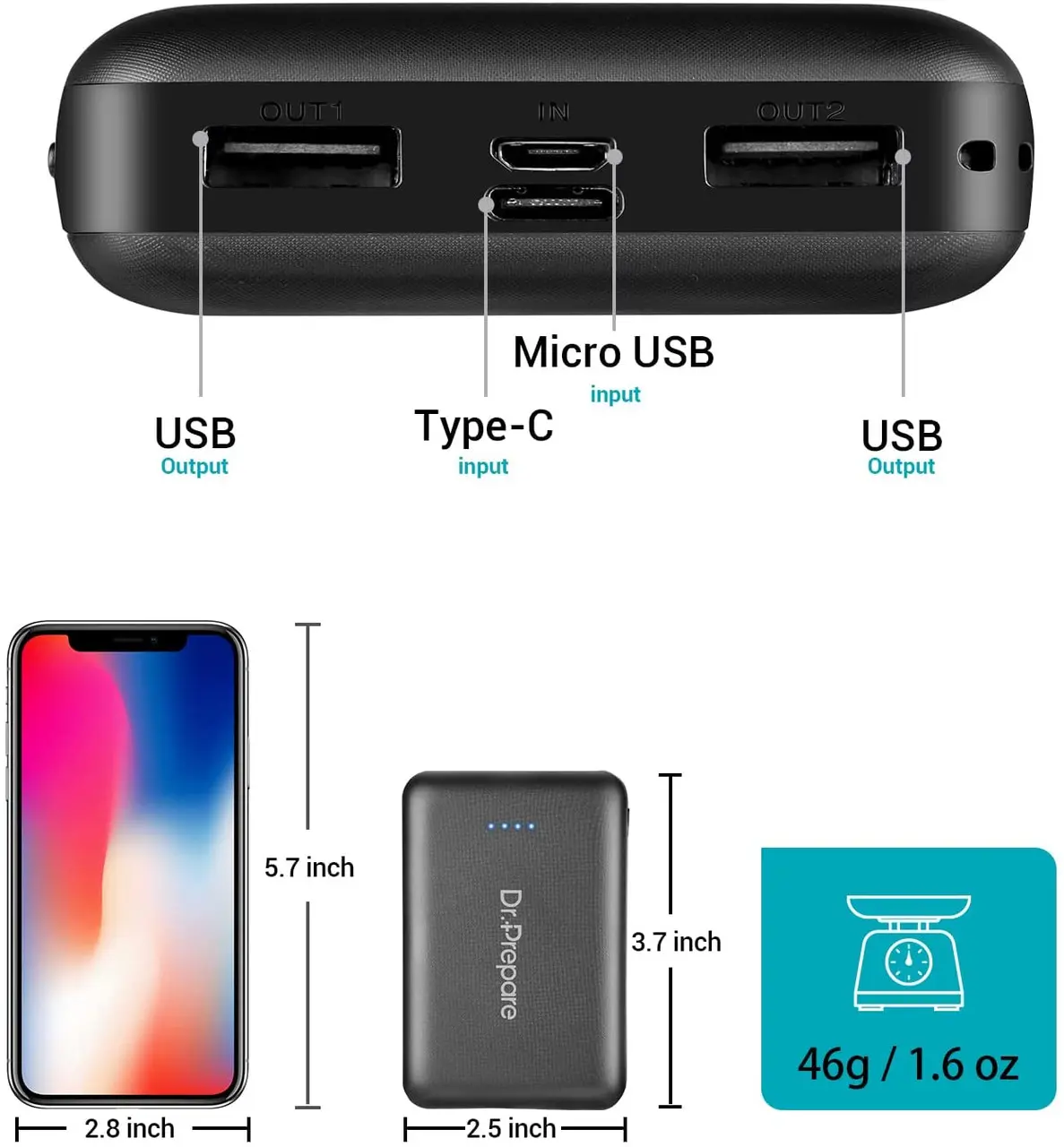 Dr. Prepare Portable Charger 10000mAh for Heated Vest/Jacket - Image 4