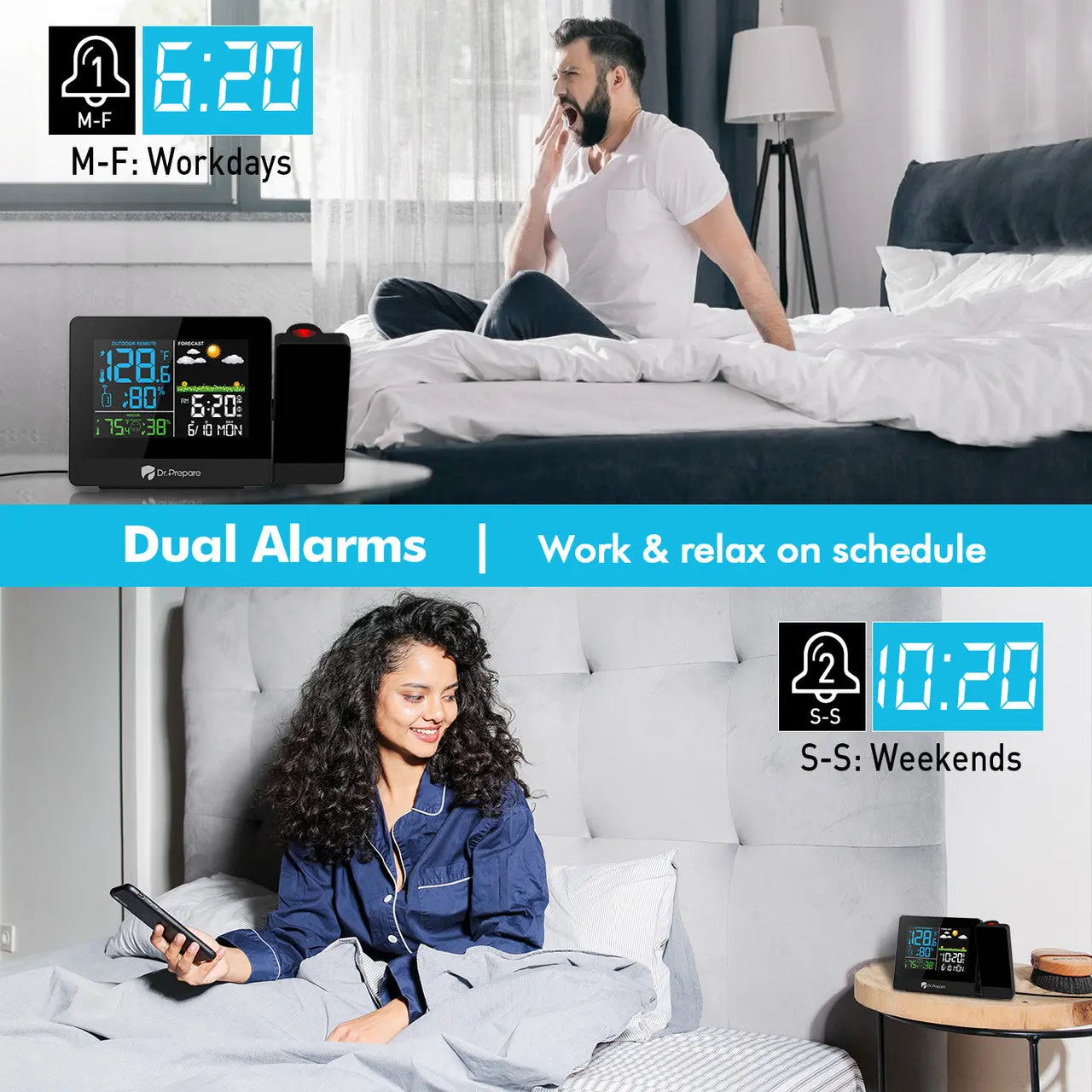 Dr. Prepare Projection Alarm Clock 003 DPWS-OUT003-US - Image 7