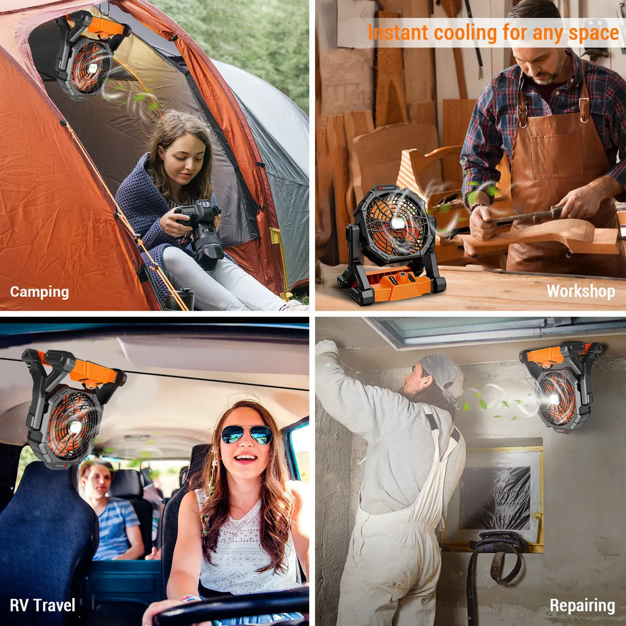 Dr.Prepare X35 Portable Camping Fan with LED Light - Image 17
