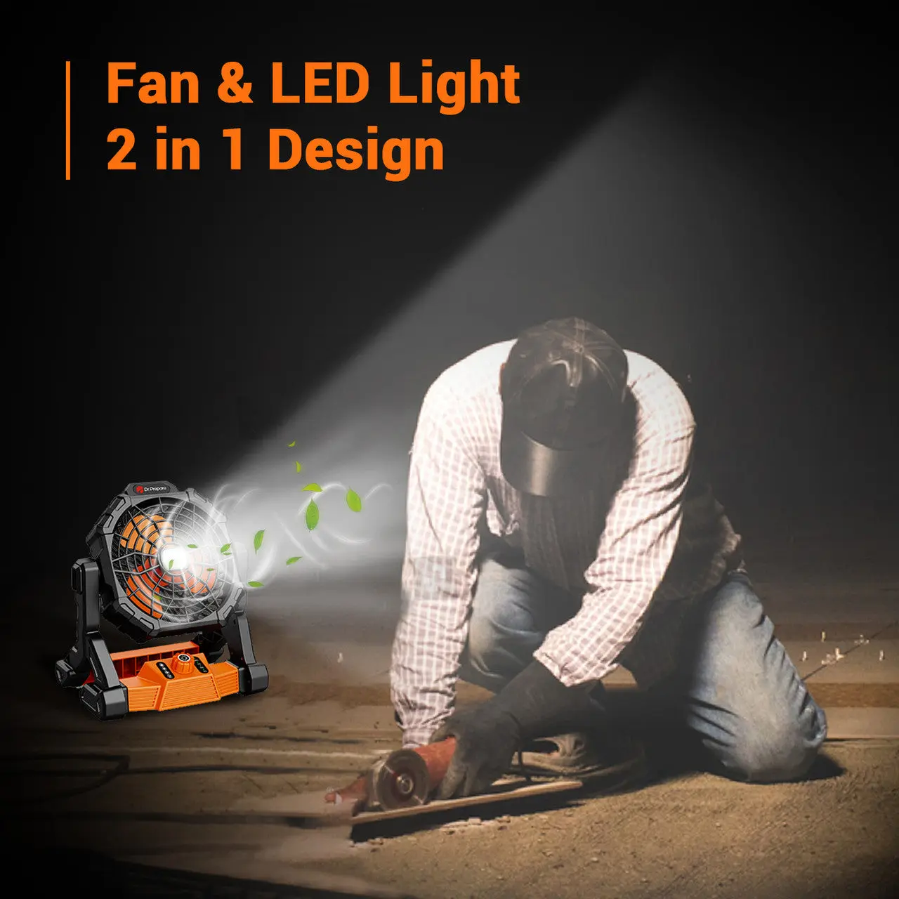 Dr.Prepare X35 Portable Camping Fan with LED Light - Image 3