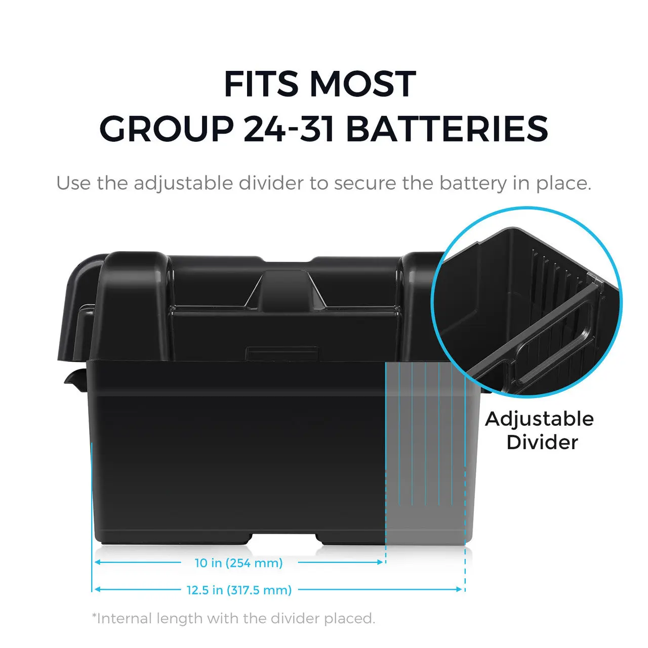Heavy Duty Battery Box for Group 24-31 Battery Sizes - Image 2