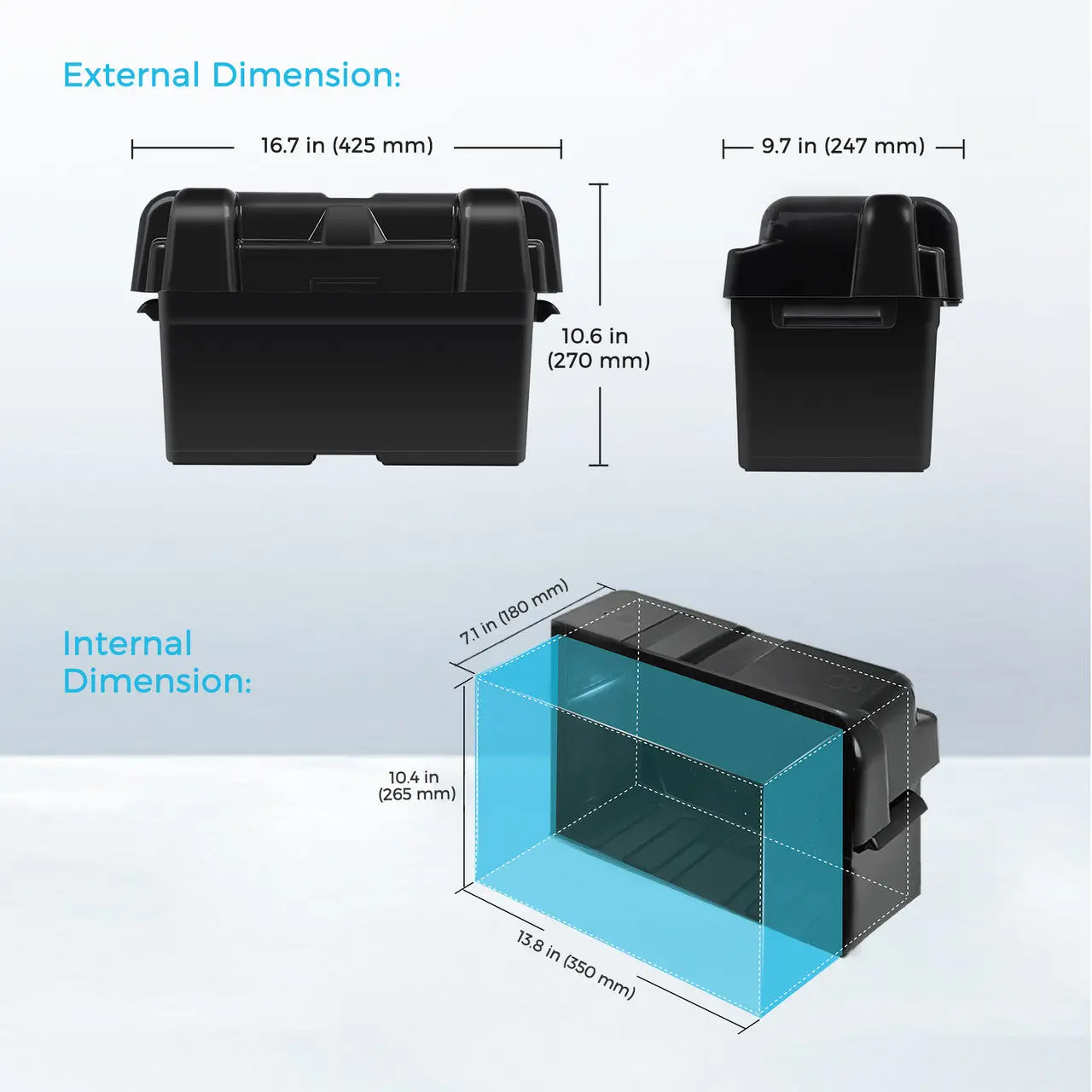 Heavy Duty Battery Box for Group 24-31 Battery Sizes - Image 7