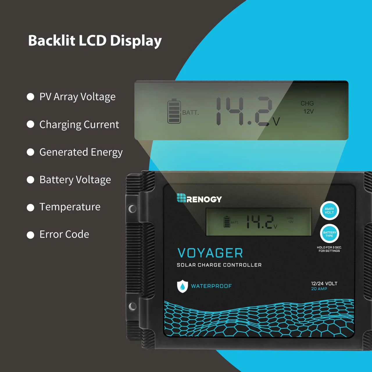 New Edition Voyager 20A PWM Waterproof Solar Charge Controller - Image 6