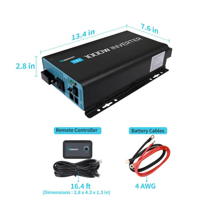 Refurbished 1000W 12V Pure Sine Wave Inverter with Power Saving Mode (New Edition) - Image 5