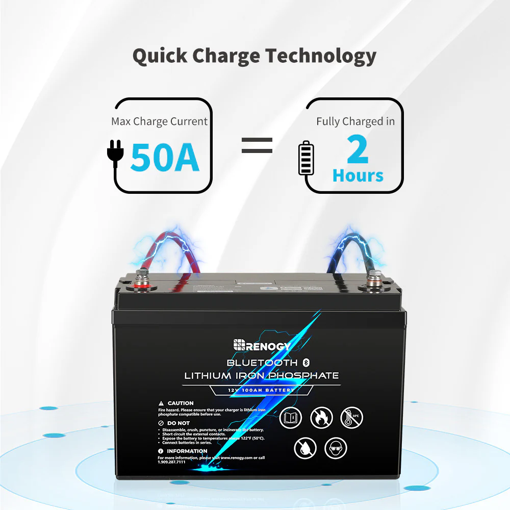 Refurbished 12V 100Ah Lithium Iron Phosphate Battery w/ Bluetooth - Image 6