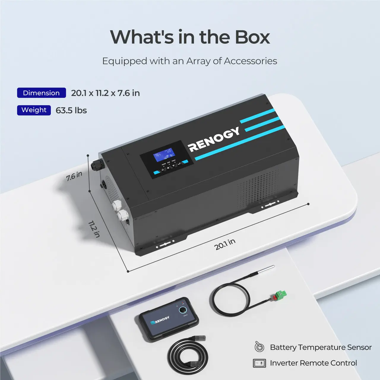 Open Box 3000W 12V Pure Sine Wave Inverter Charger w/ LCD Display - Image 3