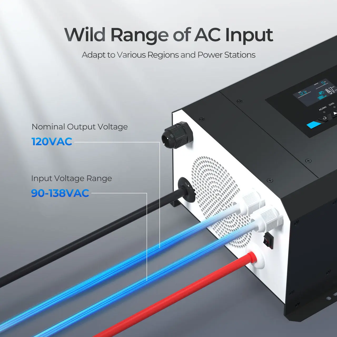 Open Box 3000W 12V Pure Sine Wave Inverter Charger w/ LCD Display - Image 6