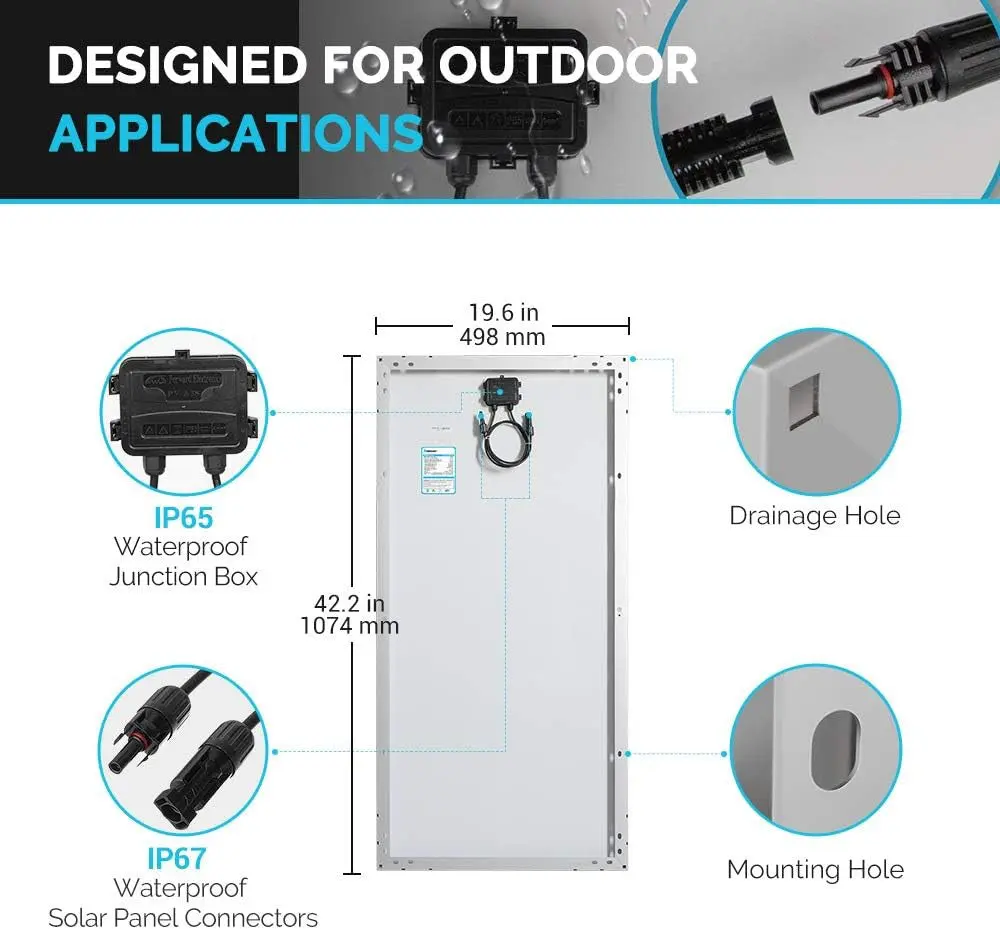 Open Box Renogy 200 Watts 12 Volts Monocrystalline Solar Bundle Kits - Image 4