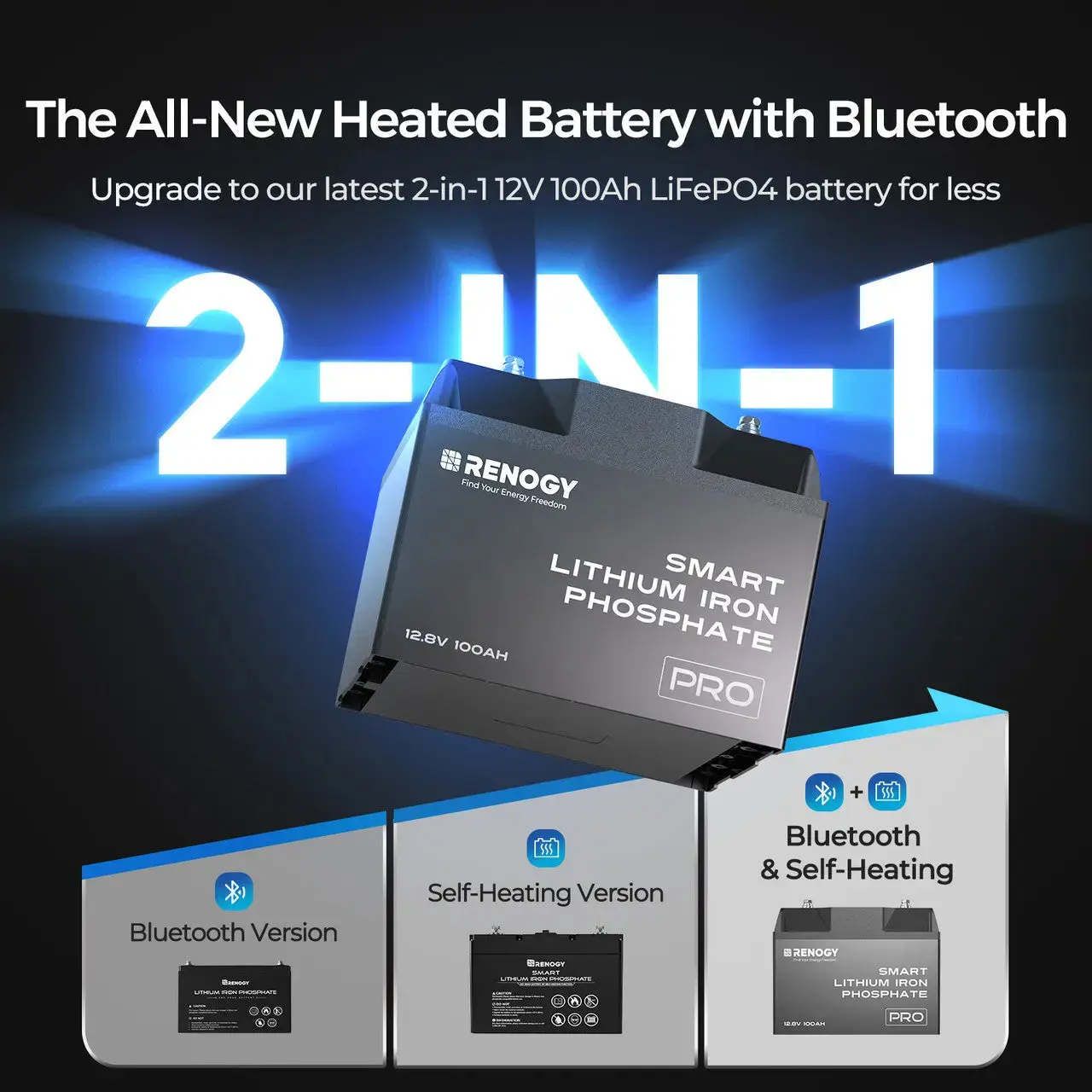 12V  100Ah Smart Lithium Iron Phosphate Battery w/Bluetooth & Self-heating Function | Pro Series - Image 8