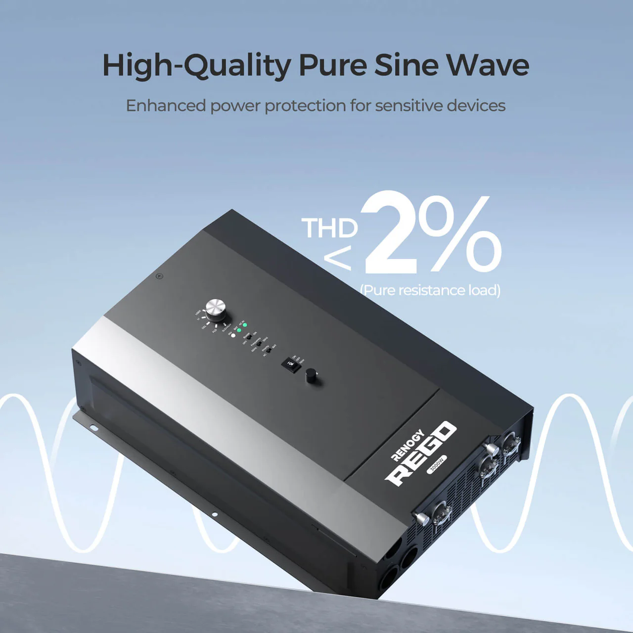 REGO 3000W 12V Pure Sine Wave HF Inverter Charger Split-phase Design - Image 5