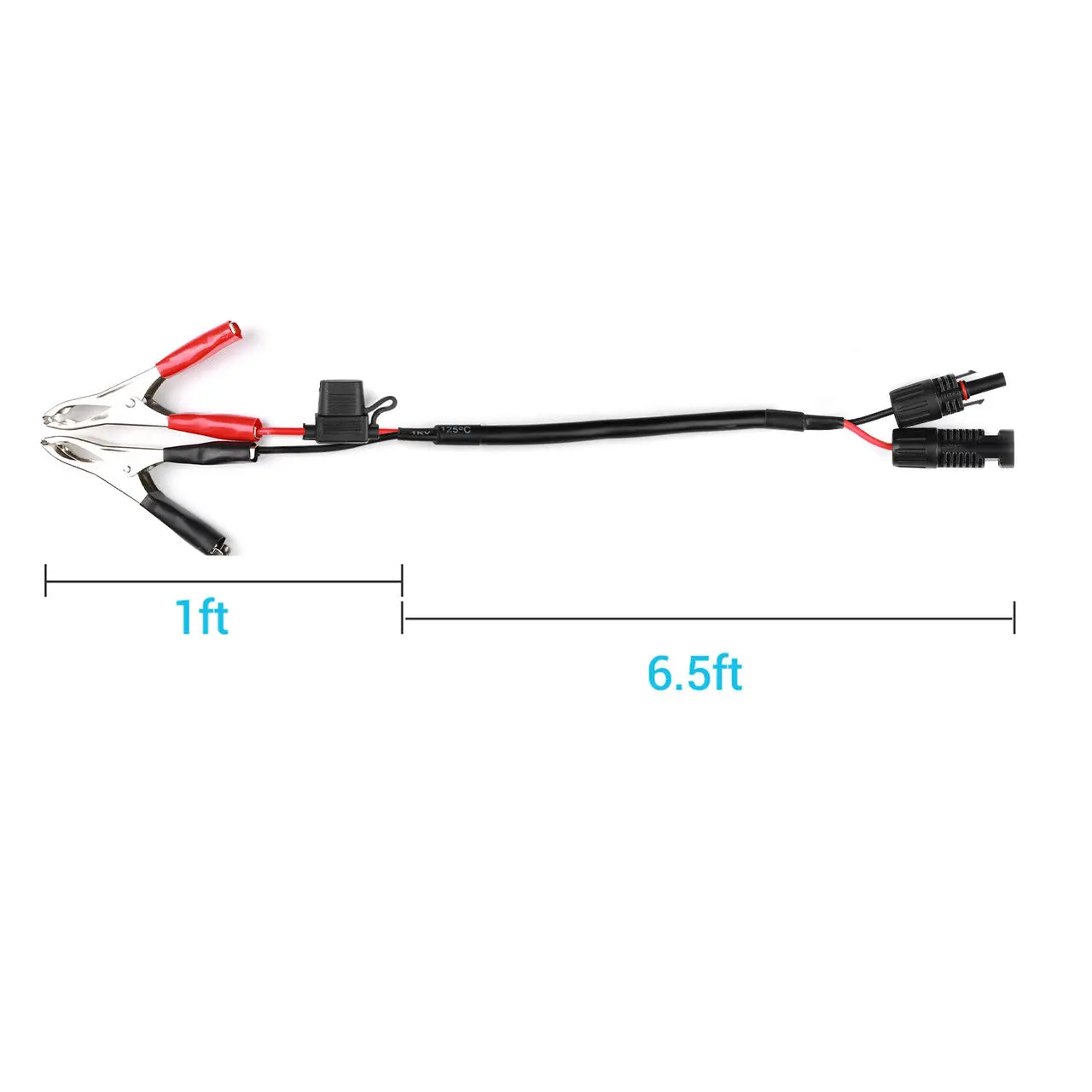 SOLAR CONNECTOR TO ALLIGATOR CLIPS 14 AWG CABLE - Image 2