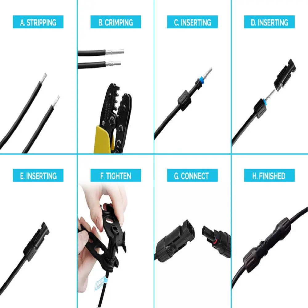 Solar Connectors for Solar Panels 5 Pairs Male & Female - Image 3