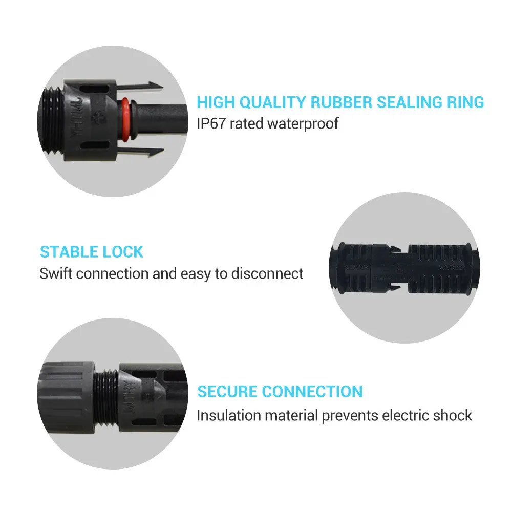 Solar Panel Extension Cable with Male to Female Solar Connectors (Single) - Image 6